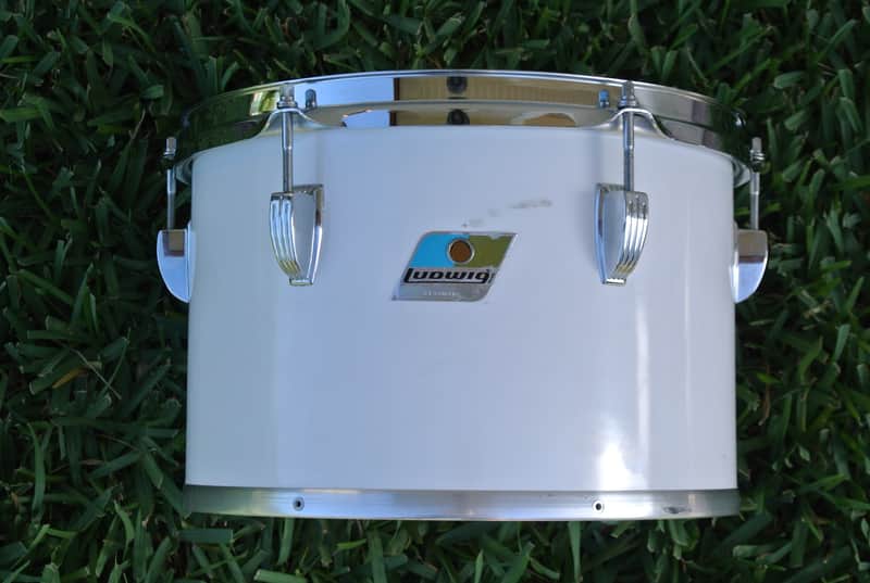 RARE! 1970's LUDWIG (Chicago) 12" WHITE CORTEX CONCERT TOM for DRUM SET! RM119 image 1