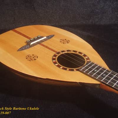 Handmade Bowl Back Style Baritone Ukulele, Curved Head, Solid Spruce, Classic Pattern MOP Inlay, Soft-bag Bruce Wei UBB19-007 image 7