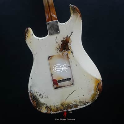 Fender Stratocaster Snowberry White Heavy Aged Relic by East Gloves Customs image 6