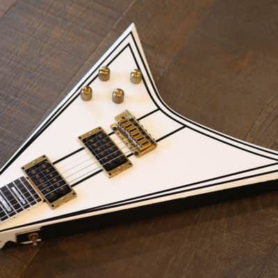 2009 Jackson Custom Shop LTD Randy Rhoads Concorde Tribute White w/ Black Pinstripes Relic +COA OHSC image 7