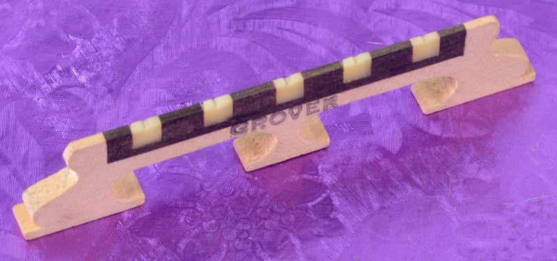 Grover "Short" 4 String Banjo Bridge '60s New Old Stock Maple & Ebony & Ivoroid image 1