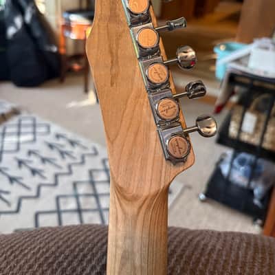 Custom Semi Hollow LP \Tele Brazilian wood done in worn cherry, Vintage wound pickups - Curly maple neck image 5
