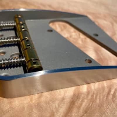 Van Dyke-Harms Left-Hand Bigsby Telecaster Bridge & Compensated Saddle Combo 2023 - Stainless Steel image 1