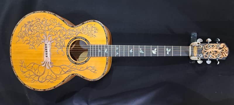 Blueberry Handmade Grand Concert Acoustic Guitar Tree of Life image 1