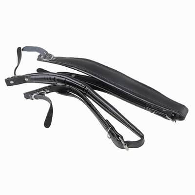 Black Leather Accordion Adjustable Harness Strap image 1