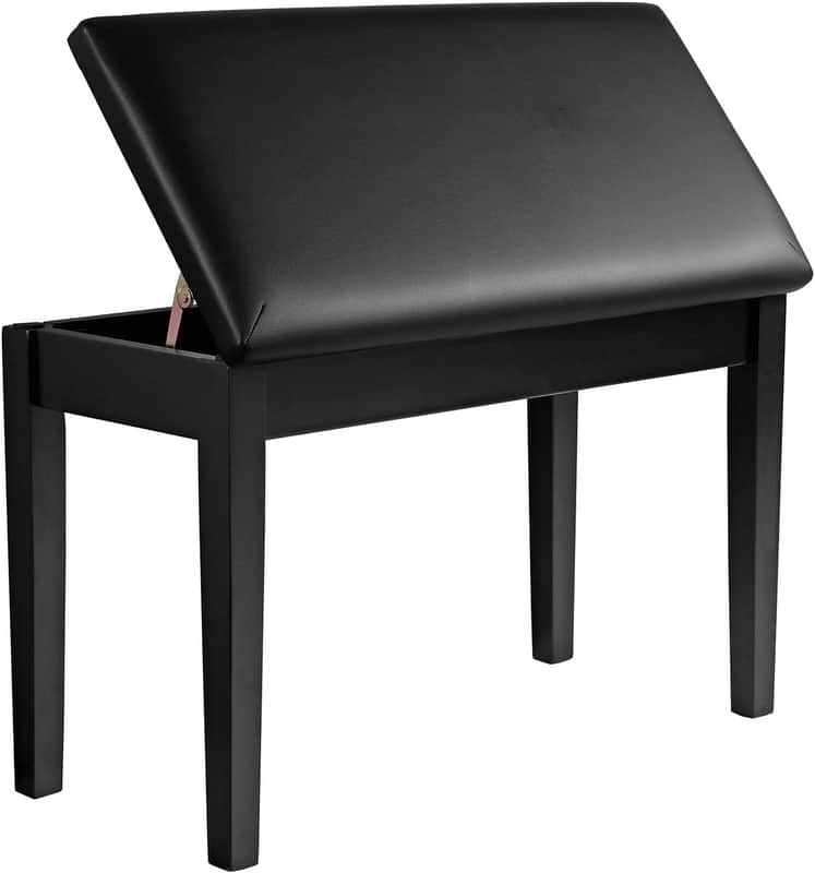 Piano Bench with Storage for Music Sheet, Padded Cushion Keyboard Stool Chair Vanity Seat image 1