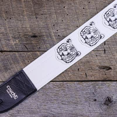 Couch Guitar Straps Tiger Strap - White W/ White Tigers A040 image 2