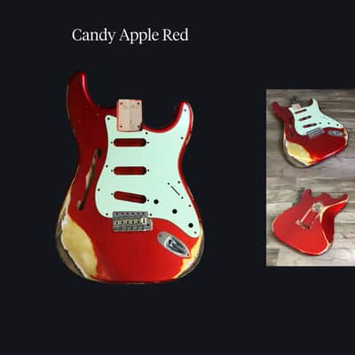 Made to Order - FRANCHIN Mercury F guitar body Relic Aged 100% Nitro Lacquer (Sunburst/ Black/ White/ Blue/ Green/ Yellow/ Red/ Pink/ Burgundy/ Purple/ Gold/ Silver, etc.) Basswood Poplar Stratocaster-Strat-S-Style F-hole Thinline Made in Italy image 9
