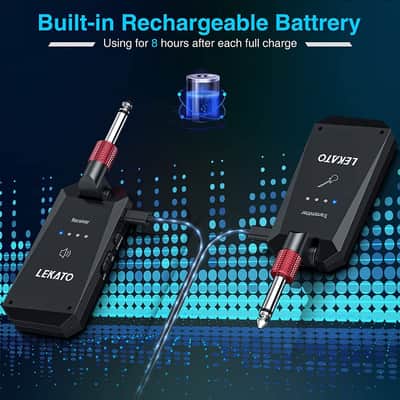 LEKATO 5.8G Wireless Guitar Bass System Transmitter Receiver 4 Channels image 5