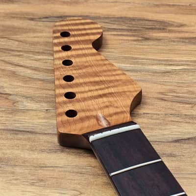 Stratocaster Compatible Roasted Flame Maple and Rosewood Guitar Neck Satin image 3