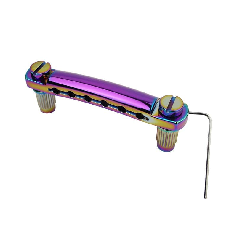 Guitar Tune-O-Matic Tailpiece Stop Bar With Studs - Bridges Parts Replacement For Lp Sg Style 6 String Electric Guitar (Gs001, Rainbow Chameleon) image 1