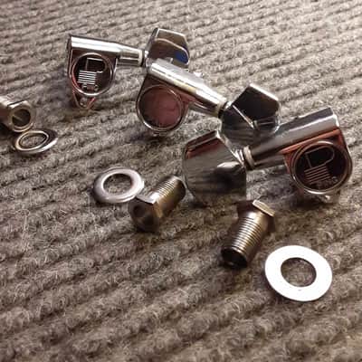 Ping Guitar Tuners (partial set: 2 bass side, 1 treble side) 1980's-1990's - Chrome image 1