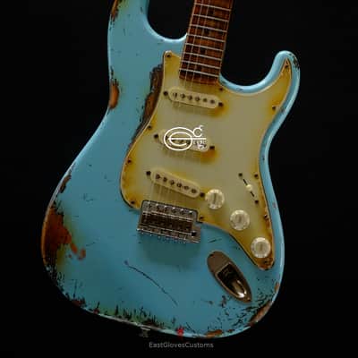 Fender Stratocaster  ST57- US SBL Sonic Blue Made in Japan Medium Aged Relic  RARE image 5