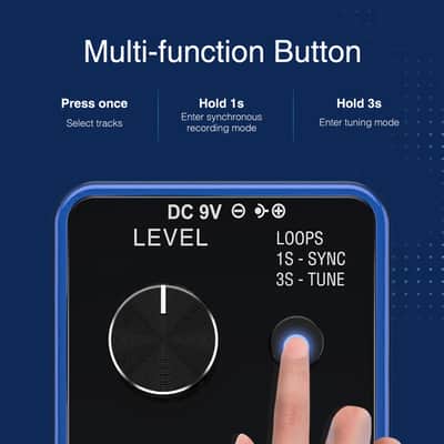 LEKATO Looper Guitar Effect Pedal 18 Mins 3 Slot Wave Loop Record USB Cable Blue image 6