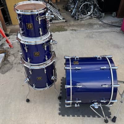 Sonor Delite 22-10-12-14 Drum Set- Jewel Blue Vintage Maple Shells image 5