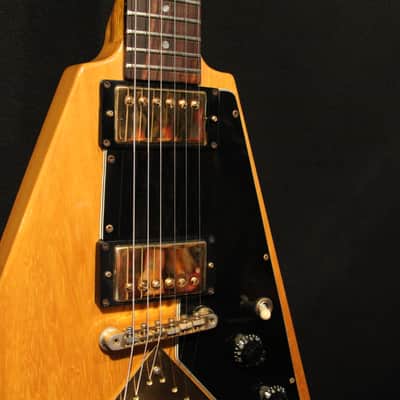 1981/82 Gibson Flying V Heritage Korina Reissue in korina blonde with original case. image 2