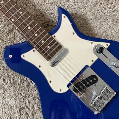Blue Washburn Mini Electric Guitar, Solid Basswood Body, Maple Neck image 9