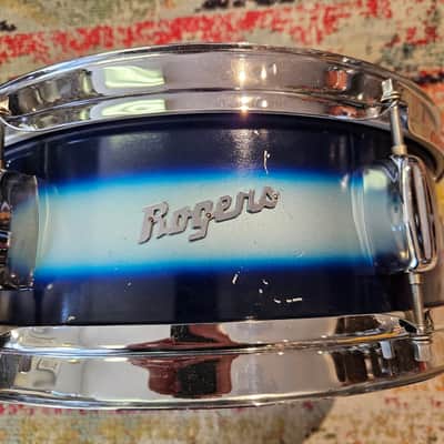 Rogers 14x5" Luxor Blue/Silver Duco Snare - Cleveland Tag image 3
