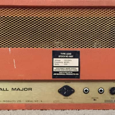 1972 Marshall Major for Lead Guitar in Orig Orange Color tolex - Pulsonic - Full Stack! Super Rare! image 6