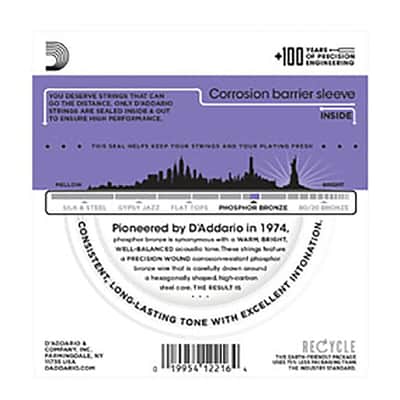 Mint 3-Pack D'Addario EJ26 Acoustic Guitar Strings Phosphor Bronze Custom Light 11-52 image 2
