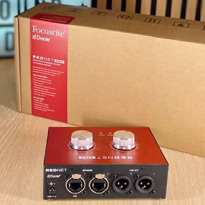 Focusrite Rednet AM2 Stereo Dante Headphone Amplifier Audio Monitoring Unit Red image 2