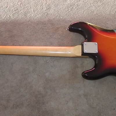 Pignose Stratocaster Electric Guitar Sunburst RARE Solid Wood Older Model image 4