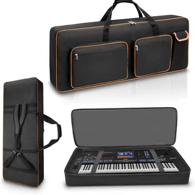 76 Key Keyboard Case,Soft Padded Keyboard Gig Bag Case with Handle and Adjustable Shoulder Straps,46.4"X17.7"X5.7" keyboard Travel Bag 76 Key With 5-Pocket for Keyboard Accessaries image 1
