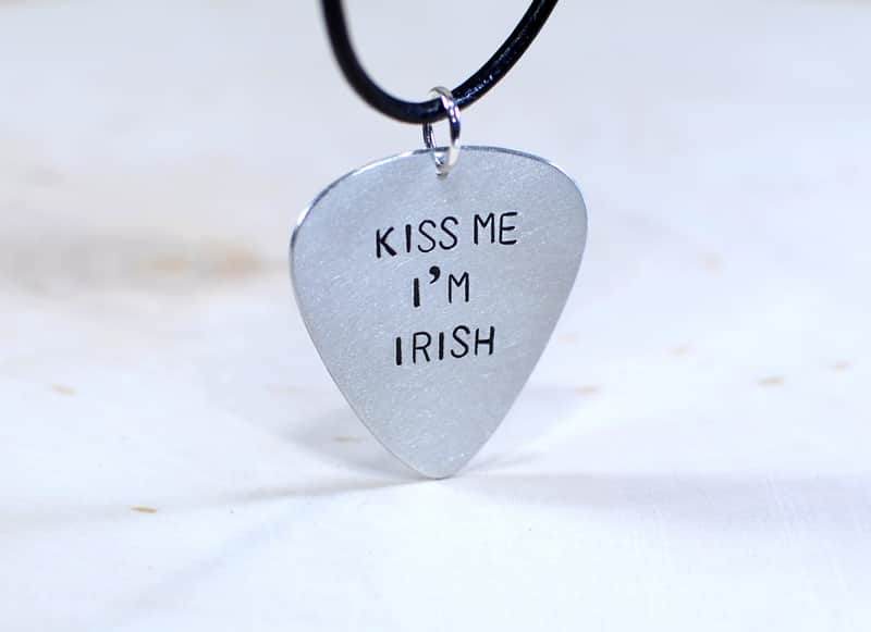 Guitar Pick Pendant Kiss Me I am Irish Saint Patricks Day Collection image 1