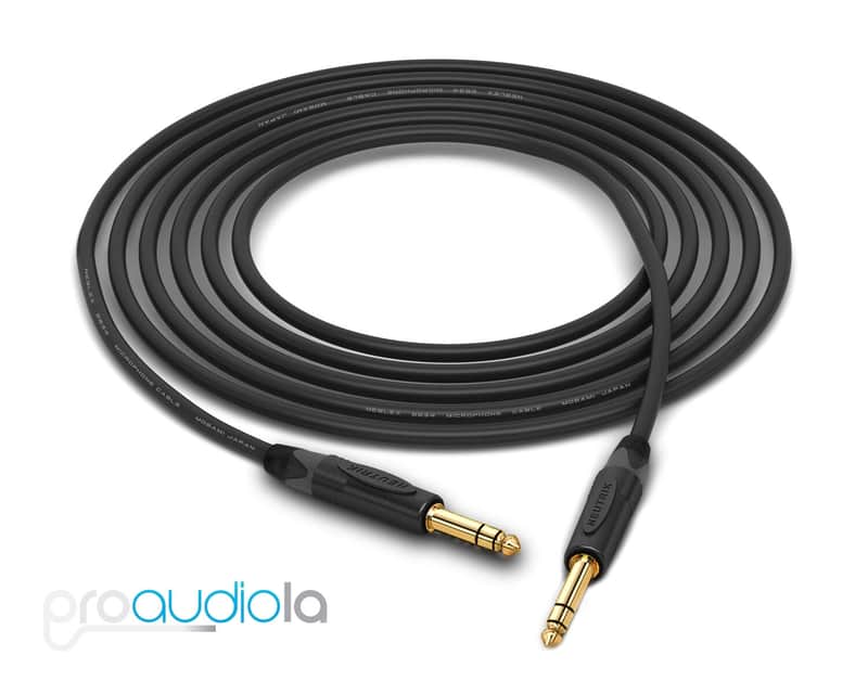 Mogami 2534 Quad Cable | Neutrik Gold 1/4" TRS to 1/4" TRS | Black 90 Feet | 90 Ft. | 90' image 1