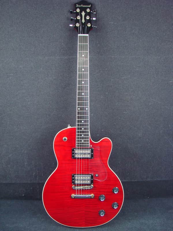 DeArmond M-72 Bluesbird Trans Red Finish Electric Guitar USA Pickups image 1