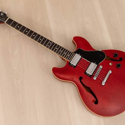 1986 Yamaha SA1300 Super Axe Vintage Semi-Hollowbody ES-Style Guitar Persimmon Red, 100% Original image 11
