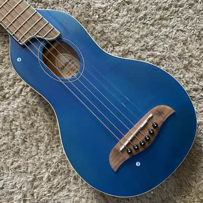 Blue Washburn Warrior 34 Inch Acoustic Guitar, Spruce Top Body, Rosewood Fretboard, Mahogany Neck image 3