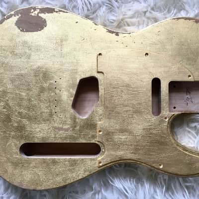 Made to Order - FRANCHIN Mars guitar body Relic Aged METALLIC LEAF (Gold/Silver/Copper) Basswood Poplar Telecaster-Tele-T-Style Made in Italy image 11