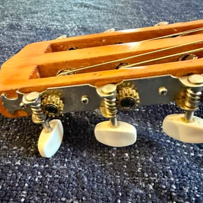 Rare 1930s/40s European Parlour Guitar – Stunning Birdseye Maple – Diagonal Fretboard image 9