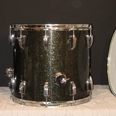 Ludwig 70's -90's Mixed lot of 3 drums in Black Galaxy Sparkle /True Black Glass Glitter image 10