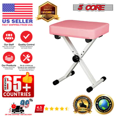 5 Core Keyboard Bench 3 Inch Padded Piano Stool Adjustable 20.5" Guitar Seat Heavy Duty Portable image 8