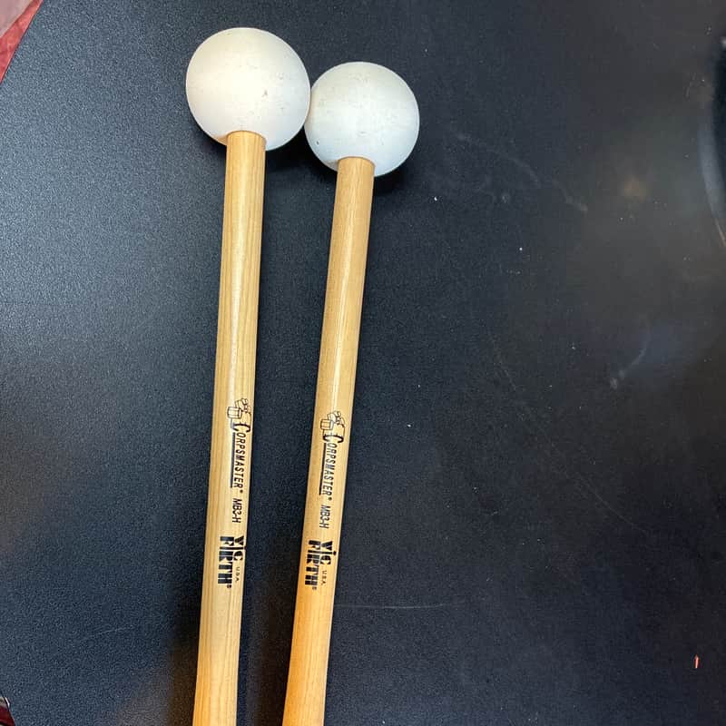 Vic Firth Corpmaster MB3-H Bass Drum Mallets 2025 - Natural image 1