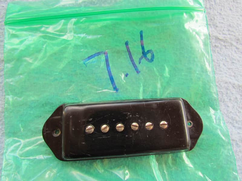 Vintage Gibson P-90 Pickup With Cover 40's/50's Era Gibson P-90 Full Output 7.16K Ohms Great Vintage Gibson P-90 PU W/Cover image 1
