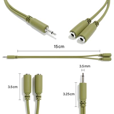 ExcelValley - 6B-Pack - Mono Splitter Y Patch Cables - TS 3.5mm 1/8" Eurorack Synth Synthesizer image 2