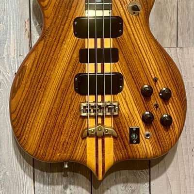 1979 Alembic Series 1, 4 String Bass, Stunning Natural Zebra Wood, LED Fret Lights, Very Nice Bass ! image 4