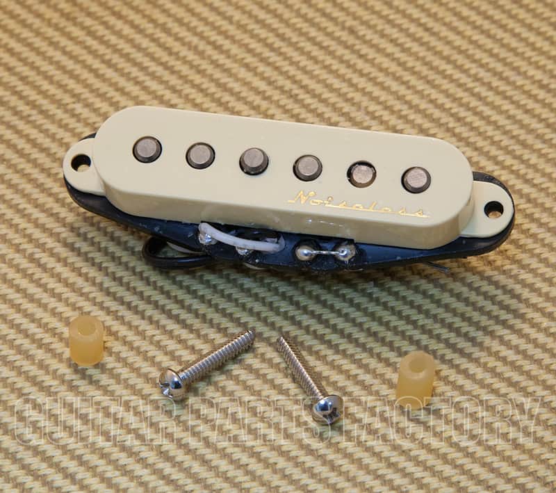 005-3352-049 Genuine Fender Strat/Stratocaster Noiseless Neck/Middle Pickup Aged White image 1