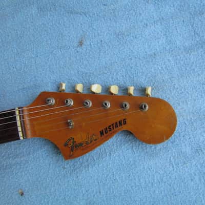 1967 Fender Mustang Worn But Cool Yellowed Out White Finish With Original Case Vintage Fender Mustang White & Worn image 4