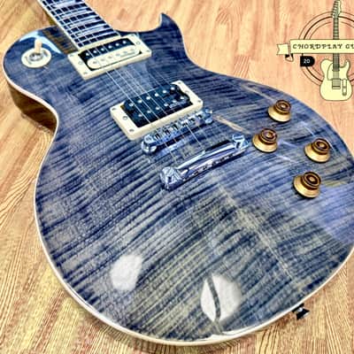 🔥MINT🔥 Vintage V100T BK ReIssued Series Electric Guitar~ Flamed Thru Black LP! image 1