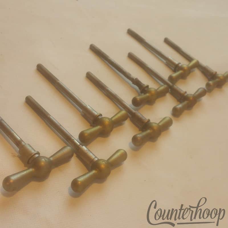 Leedy 8x Bowtie Tension T-Rods+Spacers Vintage30s Nickel Tuneable Floor Tom Drum image 1