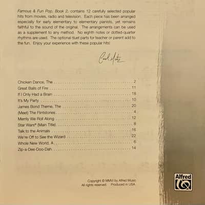 Alfred Famous & Fun Pop - Book 2 - 12 Appealing Piano Arrangements Bild 2