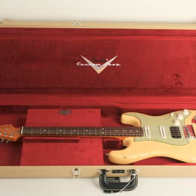 Fender Custom Shop Custom Deluxe HB S-1 Strat Relic with Closet Classic Hardware 3A Rosewood Fingerboard Vintage White R147414 image 12