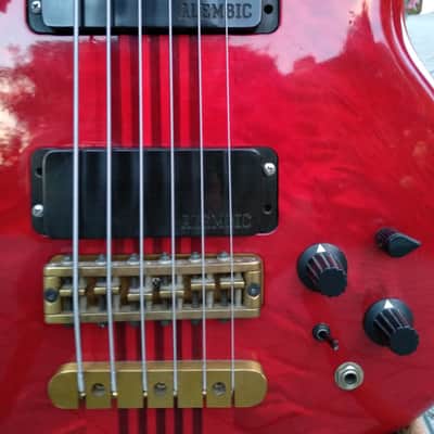 Alembic Spoiler 6-String Bass 1989 rot image 3