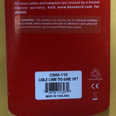 Hosa CMM-110 Stereo Interconnect 3.5mm TRS to same 10ft image 2