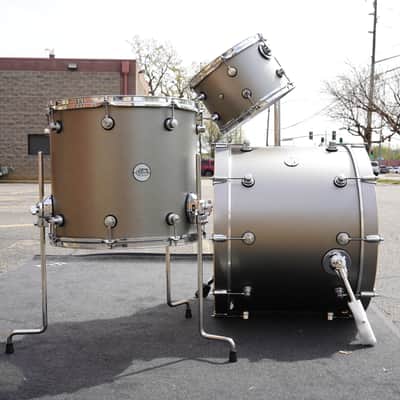 DW Design Series Limited Edition 3pc Maple Shell Pack - Titanium Satin Matte Lacquer | 12", 16", 22" image 5