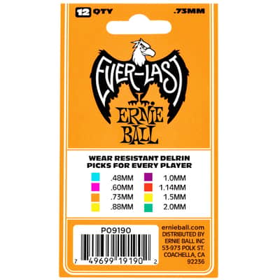 Ernie Ball Everlast Picks Orange .73mm Bag Of 12 image 2
